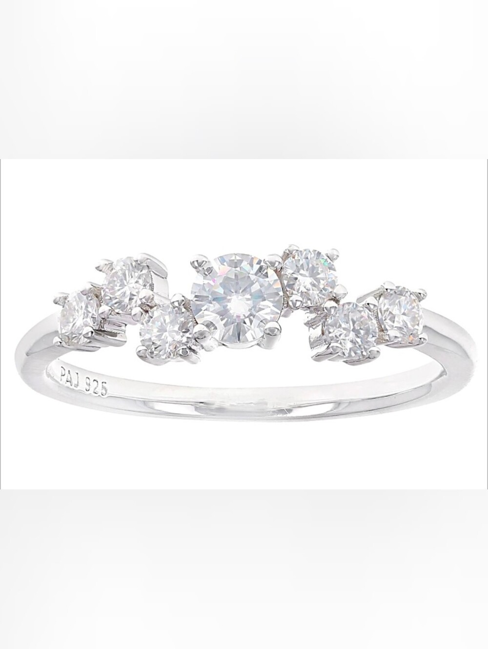 Moissanite Platineve Ring .59ctw DEW Size 7